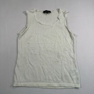 Jones Wear Knit Sleeveless Top Womens Size Medium Ivory Dressy Office Preppy